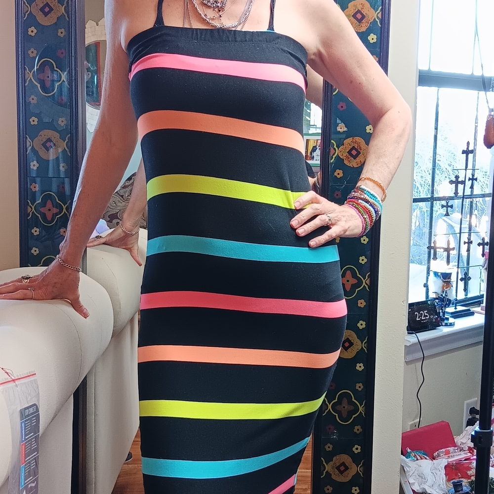 Vibrant Multicolor Strapless Dress